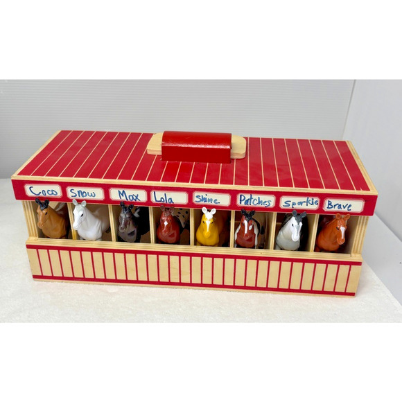 Melissa & Doug 3744 Take Along Show Horse Stable Play Set 8 Horses & Stable - Picture 1 of 11